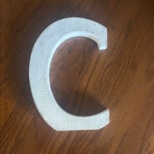 White Wooden Letter C 14X10
